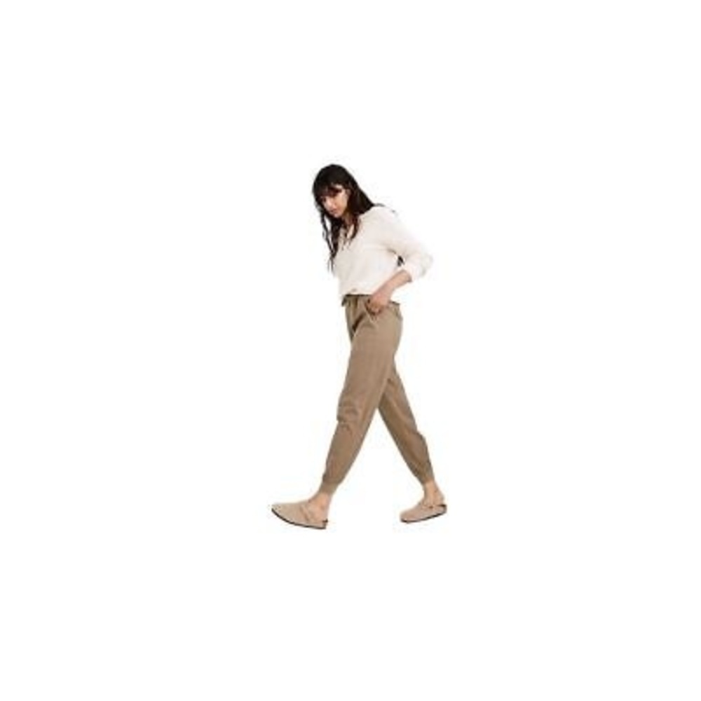 Madewell Women's Medium Khaki Twill Jogger Pants Elastic Waist Cuffed - Picture 2 of 11